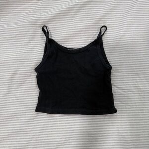 Brandy Melville Black Sleeveless Fitted Crop Camisole